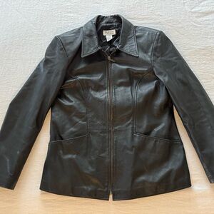 Vintage Women's Black Leather Jacket M
